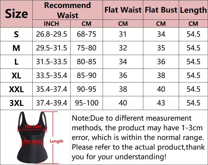 Waist Trainer Vest Slimming Corset for Weight Loss Body Shaper Sauna Suit Compression Shirt Belly Girdle Tops Shapewear Strap