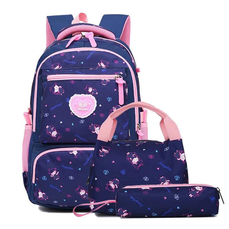 School Bags For Girls Kids Cute Printing School Backpack 3pcs/set Children Schoolbags Fashion Girl Backpacks Satchel