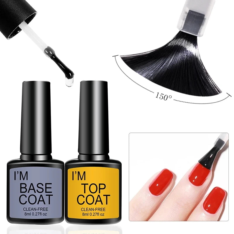 Gel Varnish Kit Professional Nail Gel Set With Nail Lamp Soak Off Nail Gel Polish Kit  Base Coat And Top Coat Manicure Tools Kit