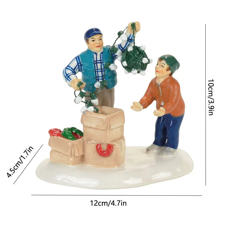 LED Christmas Music Popcorn House Xmas Decoration Scene Village Rotating Statue Christmas Home Desktop Decor Christmas Kid Gift