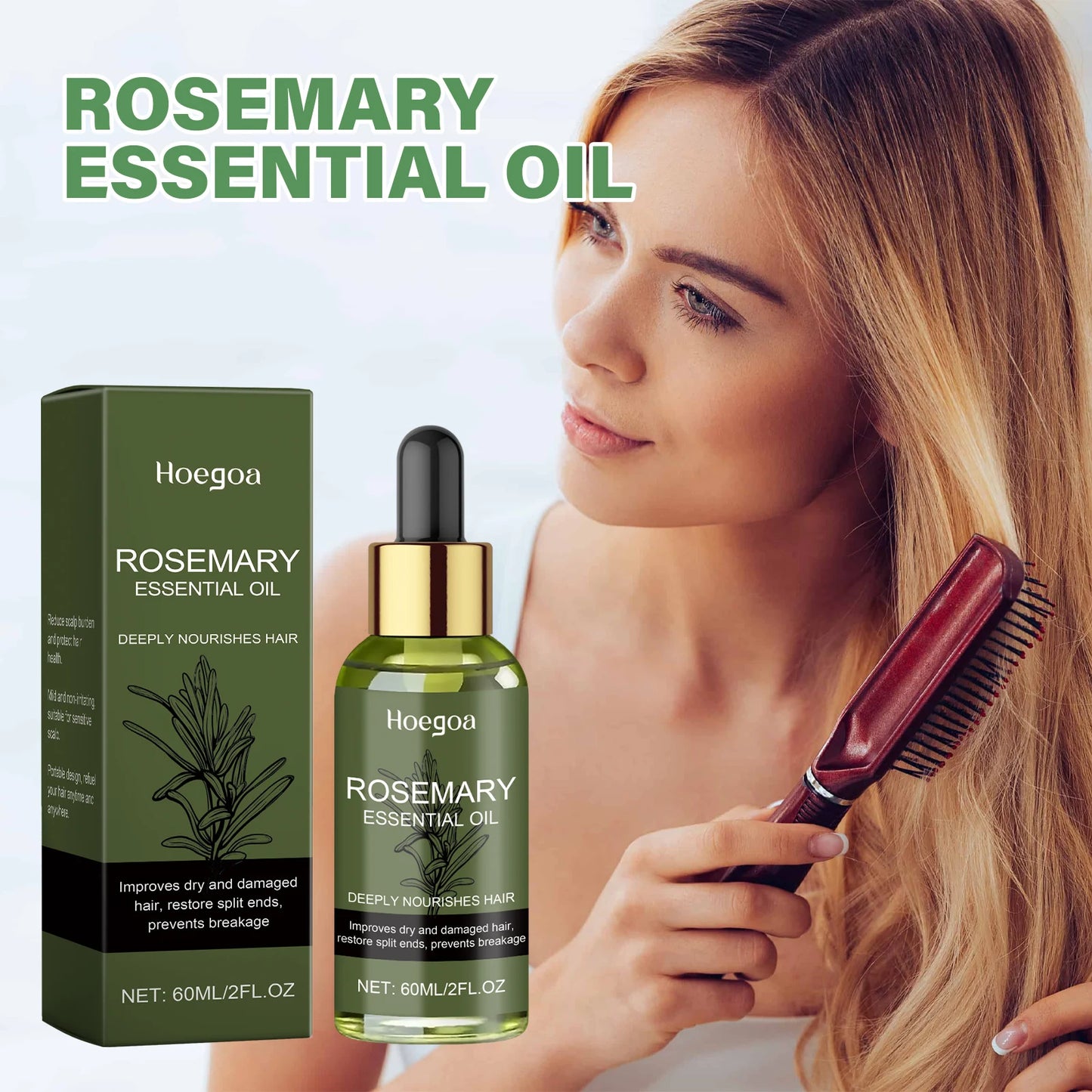 Rosemary Serum For Hair Growth Anti Loss Strengthening Smooth Hair Thicken Scalp Nourishing Repair Hair Regrowth Essential Oil