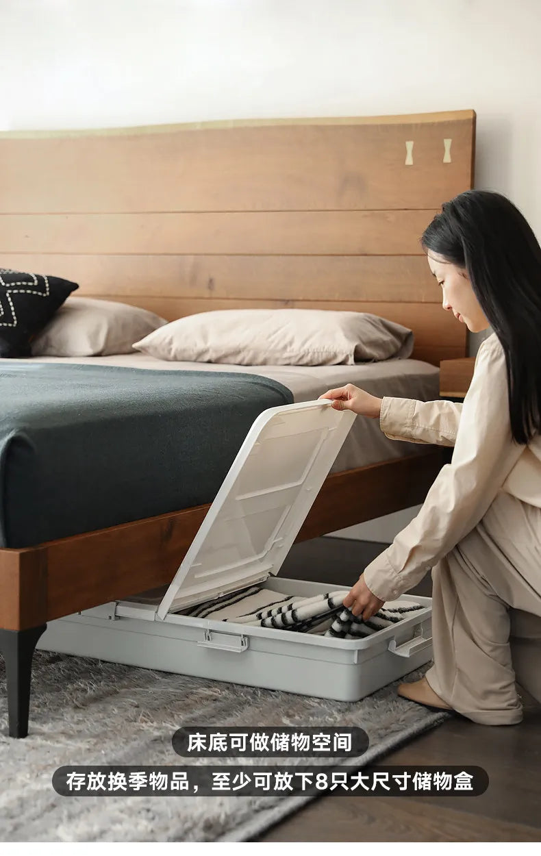 Bedroom Wooden Bed Design Space Saving European Headboards Sofa Bed Sleeping Platform Letto Matrimoniale Lounge Suite Furniture