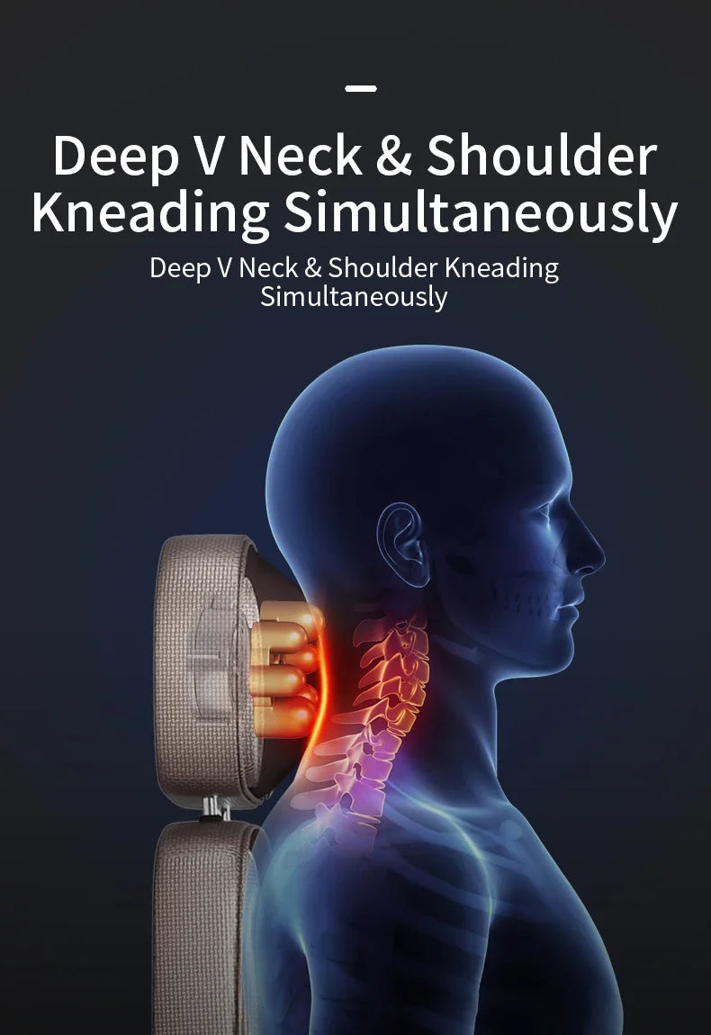 Upgrade Electric Massage Chair Full Body Kneading Neck Back Waist Leg Infrared Heating Vibration Shiatsu Cushion Seat Relaxation