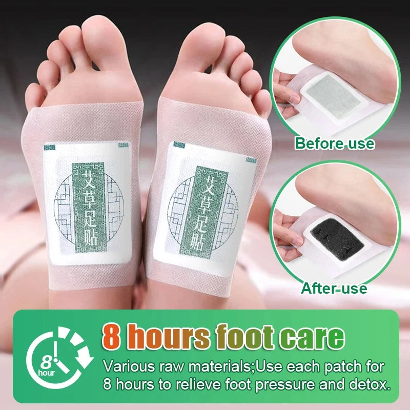Detox Foot Patches 10/20 PCS Deep Cleanse Toxins Binders Natural Herbal Wormwood Pastes Relieve Stress Stickers Feet Care Tool