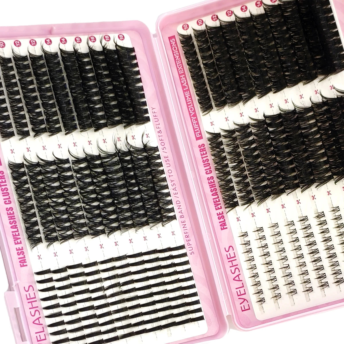 60row DIY Lash Extension Kit Clusters Individual Eyelashes Kit Mix Styles 10-18mm with Bond and Seal Eye Makeup Tool