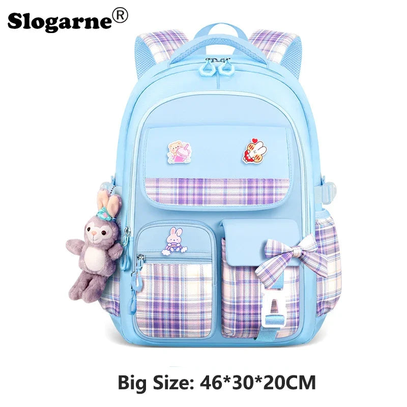 Primary School Schoolbag Bow Large Capacity Children's Schoolbag Shoulder Bag Girls Burden Reduction Spine Protection Backpacks