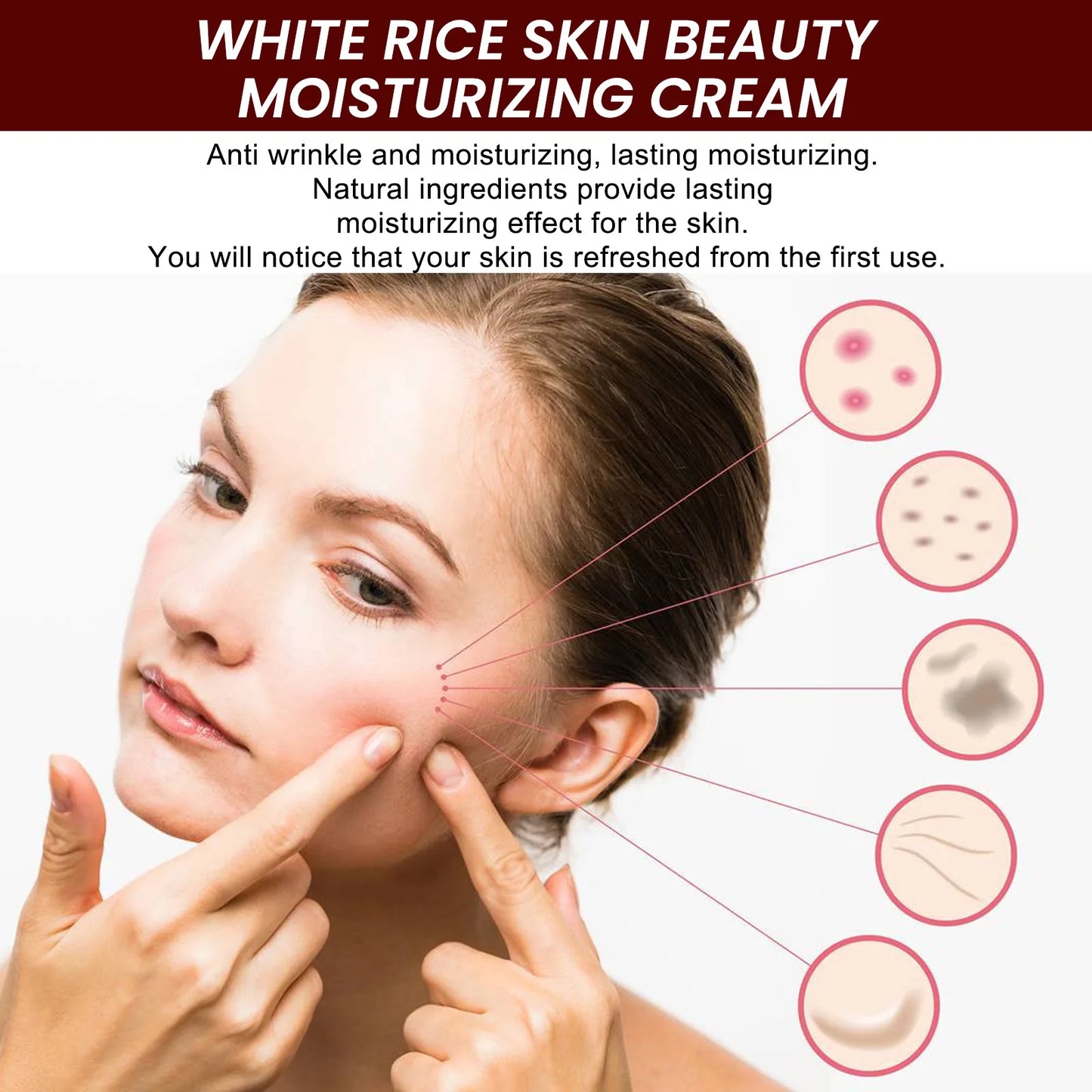 Rice Anti-wrinkle Facial Cream Acne Melasma Treatment Pigmentation Whitening Face Lifting Beauty Moisturizer Korean Cosmetics30g