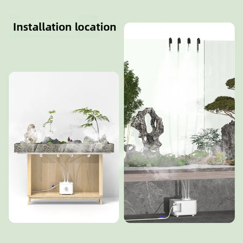 Automatic Water Refill Humidifier Fogger - Outdoor Mist Maker for Aquarium, Fish Pond, Garden, Rockery & Landscape Decor