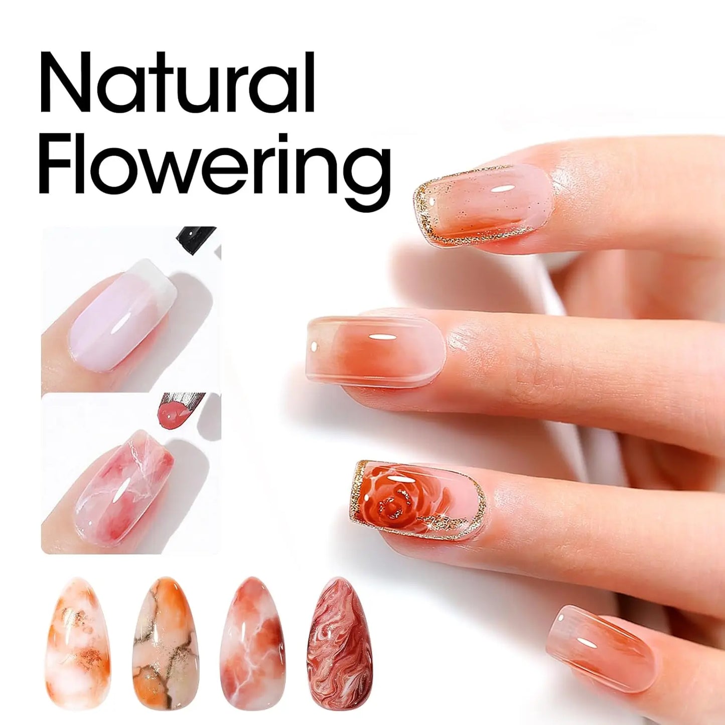 GELLEN Professional Nail Art Gel Set 18ml 4Pcs Base Top Coat Clear Strengthener Soak Off Polish Manicure DIY Kit Long Lasting