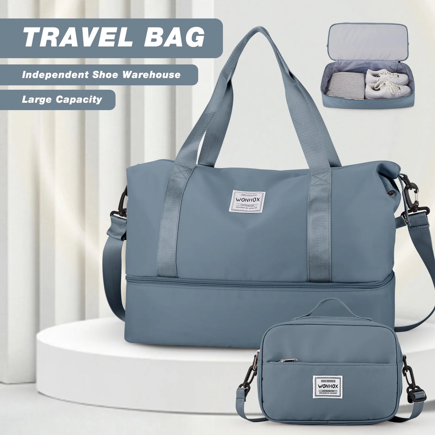 Hand-Held Travel Bag Under the Seat,Carry-on Luggage Overnight Bag for Men Women Sports Fitness Bag， makeup bag，neceser mujer