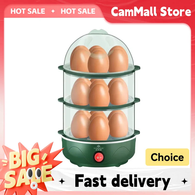 Electric Egg Cooker Double Multifunction Layers Egg Boiler Corn Milk Rapid Breakfast Cooking Egg Steamer Appliances Kitchen