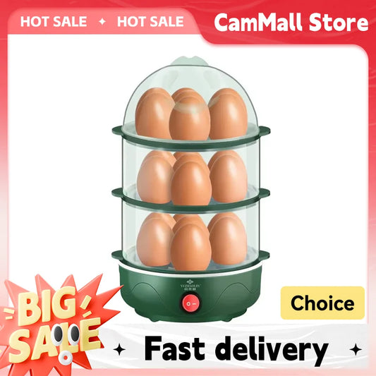 Electric Egg Cooker Double Multifunction Layers Egg Boiler Corn Milk Rapid Breakfast Cooking Egg Steamer Appliances Kitchen