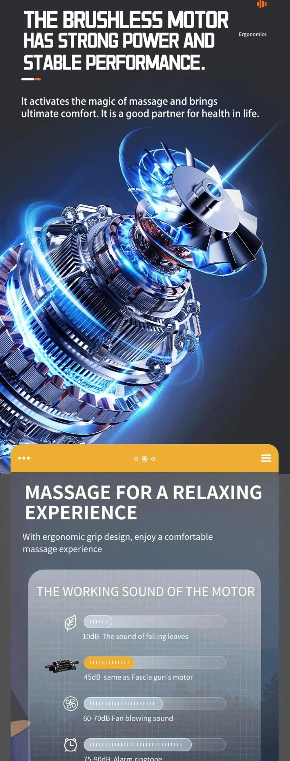 Relax Stress Massager Hand Held Massager for Muscle Rolling Percussive Massager Powered Muscle Roller Massager Whole Body Relief