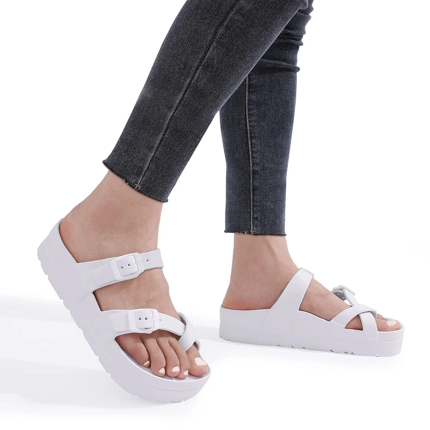 Evshine Fashion Eva Clogs Slippers With Arch Support Adjustable Light Thick Soles Beach Shoes Summer Platform Sandals For Women