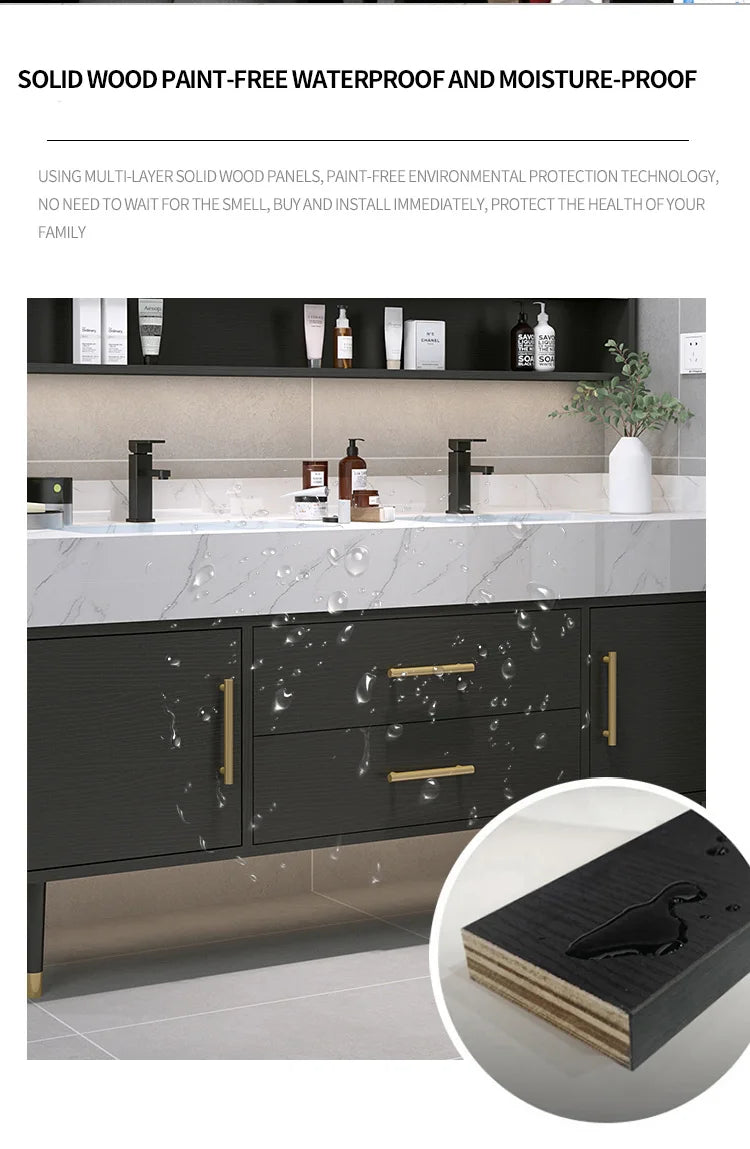 Bathroom Cabinet Washbasin Bathroom Combination Simple Household Toilet Furniture Solidbathroom Modern Vanity With Sink 24