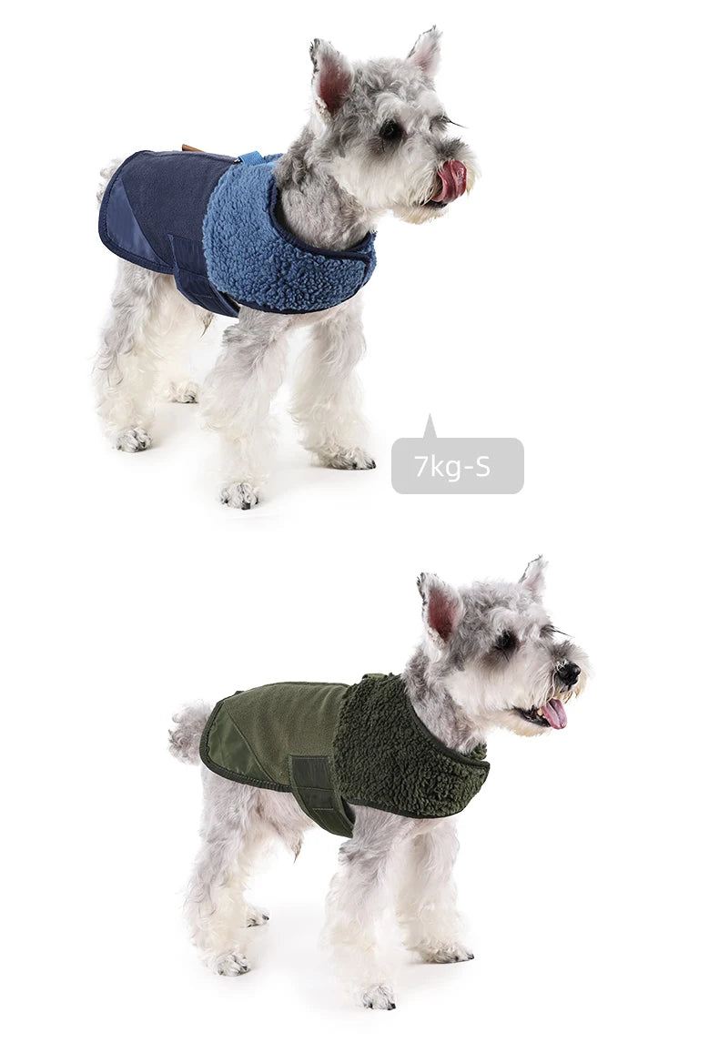 Winter Dogs Clothes Outdoor Cold Proof Warm Dog Jacket With Fleece Cotton Lining Double Sided Wearable Vest Puppy Clothing Coats