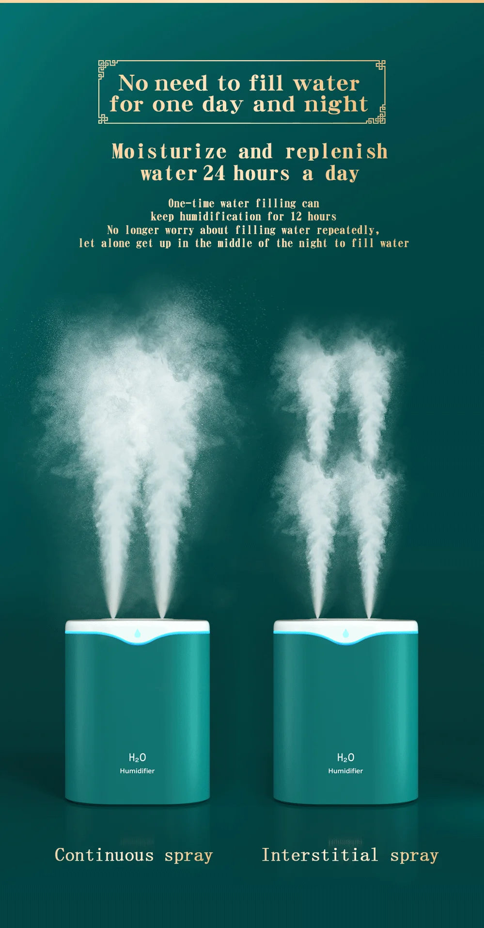 2000ml Large Capacity Dual Spray Humidifier Usb Home Silent Water Replen one Sprayisher 2L Air Purifier Water Diffuser Office