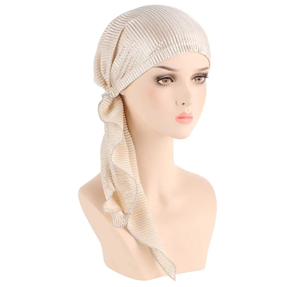 Hair Loss Women Headwrap Headwear Headscarf Beanie Cap Muslim Hijab Pre-Tied Bonnet Cancer Chemo Cap