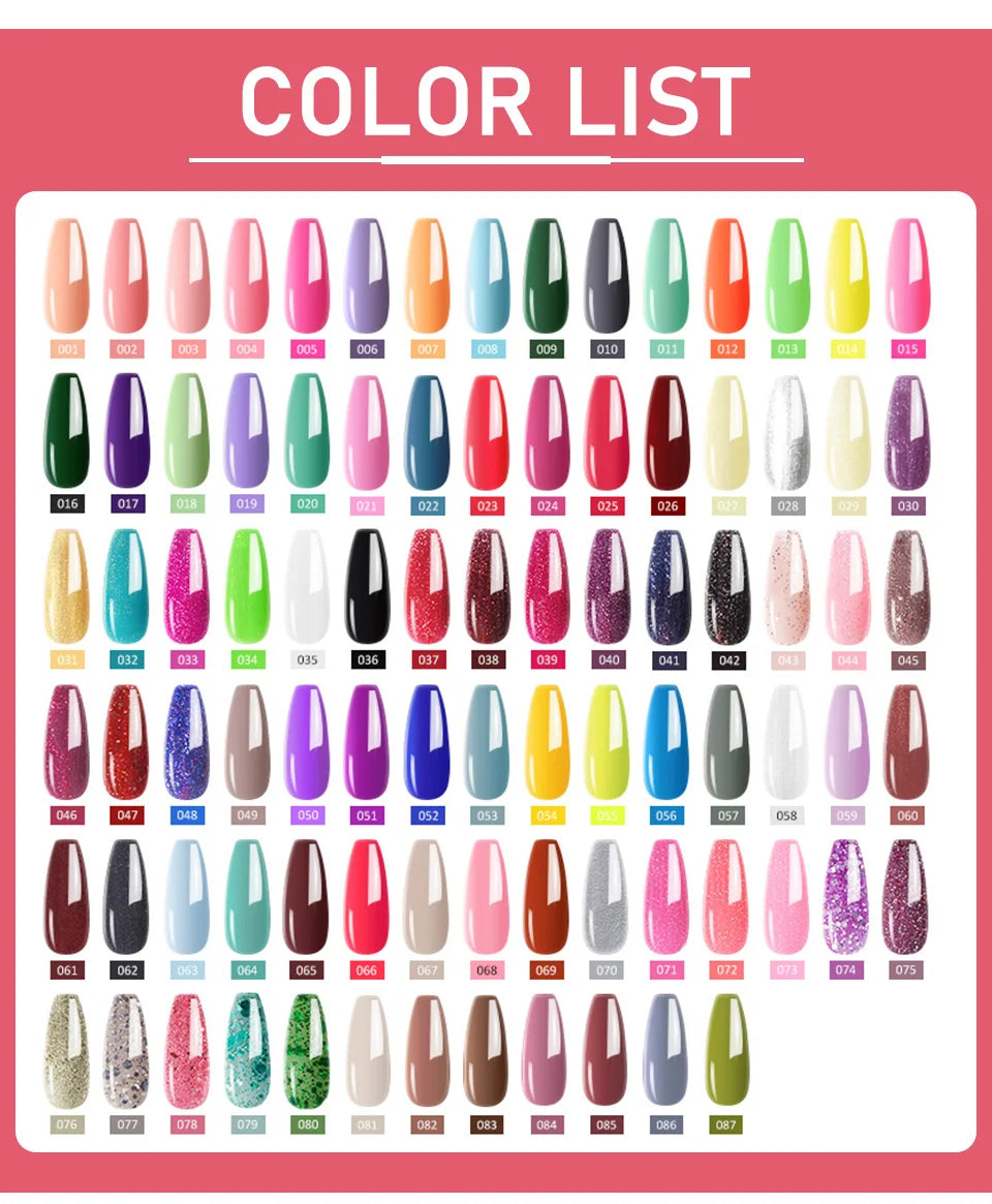 Nail Extension Kit Acrylic Gel Polish Nail Polish with UV LED Nail Lamp Manicure Kit and Base Coat Top Coat for Salon and Home