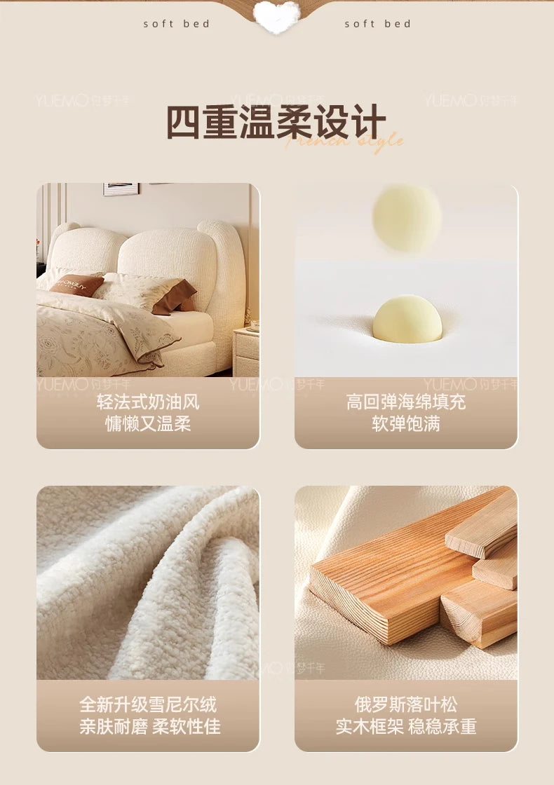 Bedroom Girls Bed Simple Design Wooden Frame Double Queen Massage Bed Sleeping Princess Letto Matrimoniale Unique Furniture