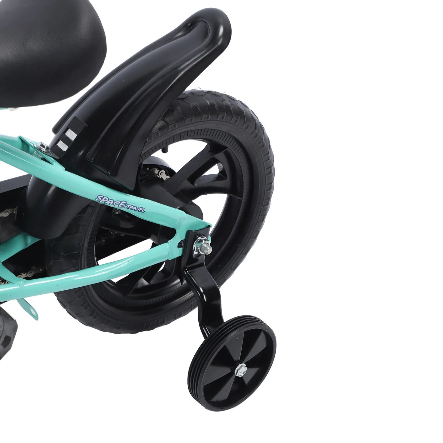 12 Inch Kids Bike Stable Riding High Carbon Steel Frame Baby Bicycle with Training Wheels for 2‑6 Years Old Children Green