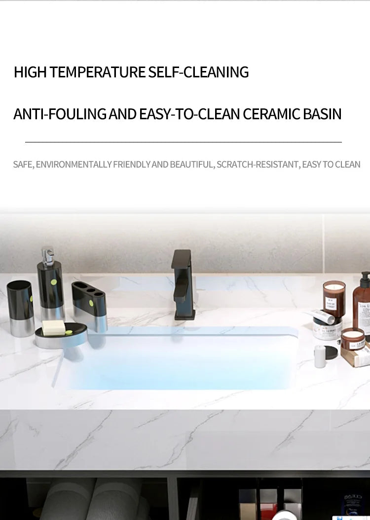 Bathroom Cabinet Washbasin Bathroom Combination Simple Household Toilet Furniture Solidbathroom Modern Vanity With Sink 24