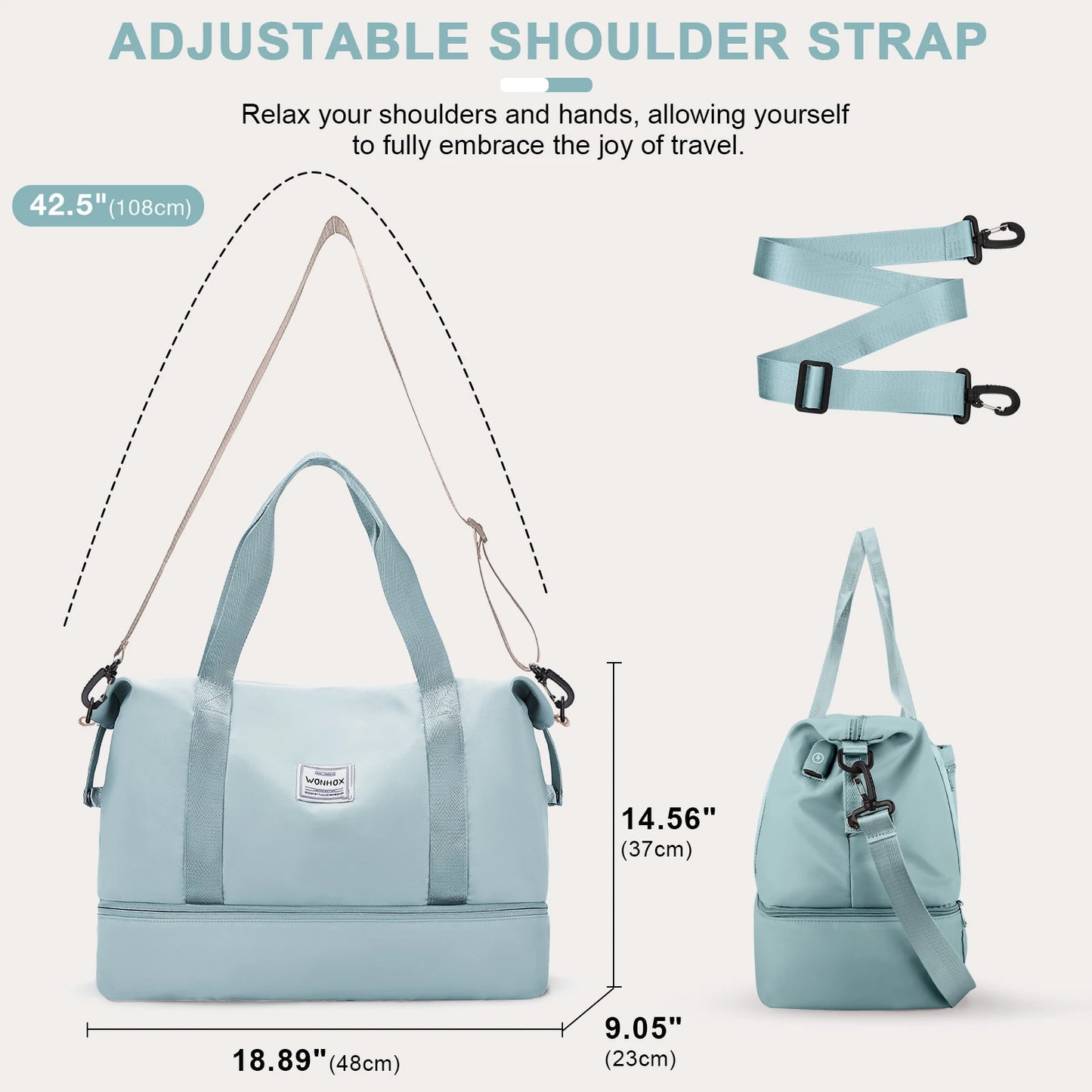 Hand-Held Travel Bag Under the Seat,Carry-on Luggage Overnight Bag for Men Women Sports Fitness Bag， makeup bag，neceser mujer