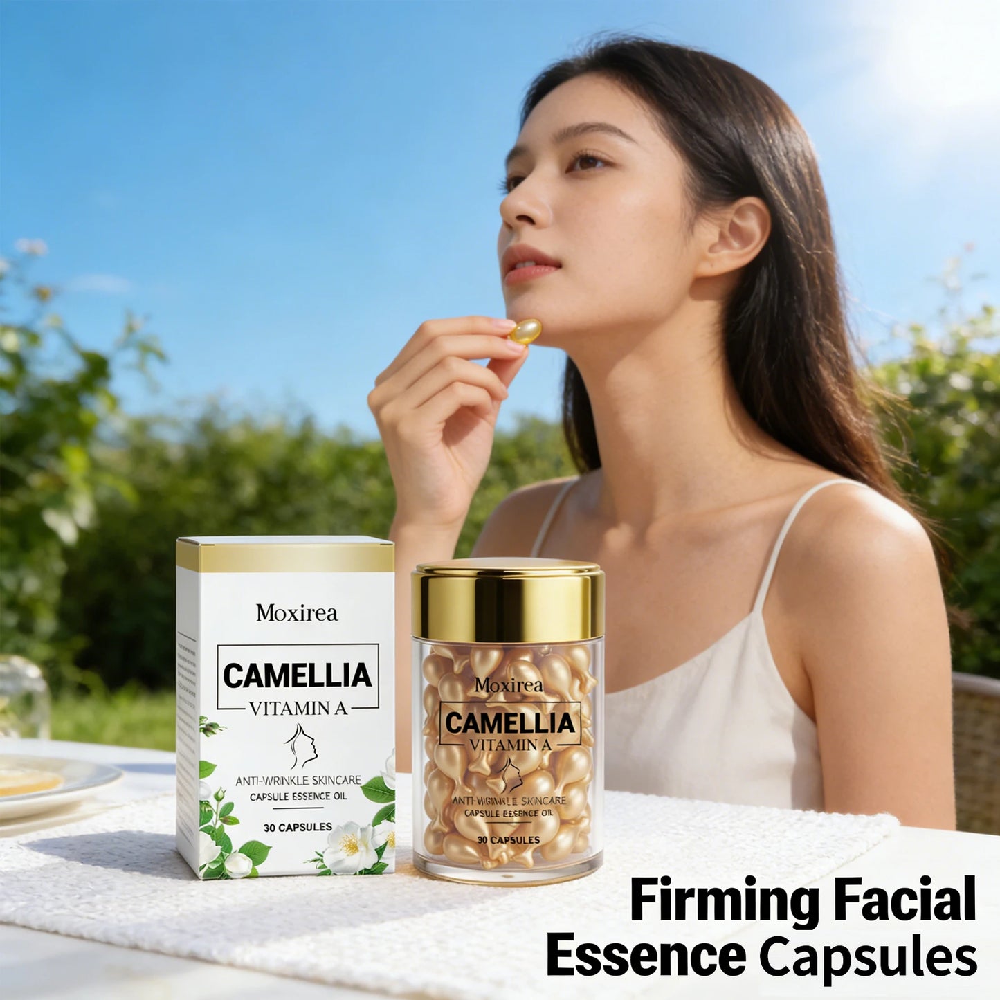 Vitamin A Facial Serum for Glowing Skin Rough Dull Repair Essence Reduce Pigmentation Nourish Brighten Face Moisturizing Capsule