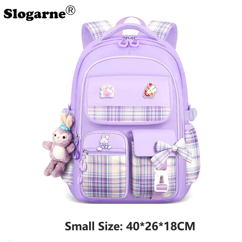 Primary School Schoolbag Bow Large Capacity Children's Schoolbag Shoulder Bag Girls Burden Reduction Spine Protection Backpacks