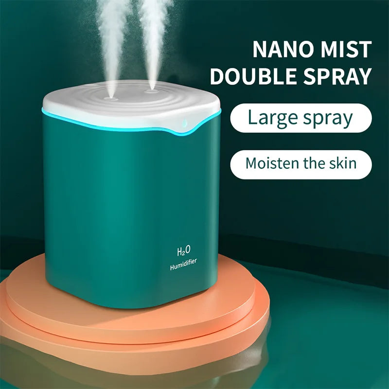 2000ml Large Capacity Dual Spray Humidifier Usb Home Silent Water Replen one Sprayisher 2L Air Purifier Water Diffuser Office