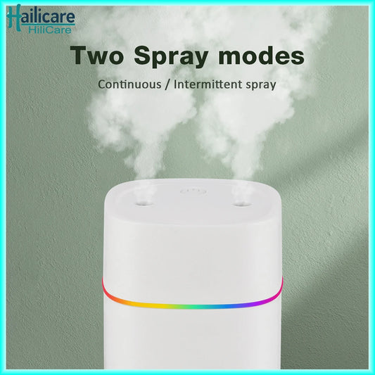 USB Water Air Humidifier Fog Steam Double Spray Aroma Diffuser 600ml Cool Mist Bedroom Home Car Plants Purifier Humificador