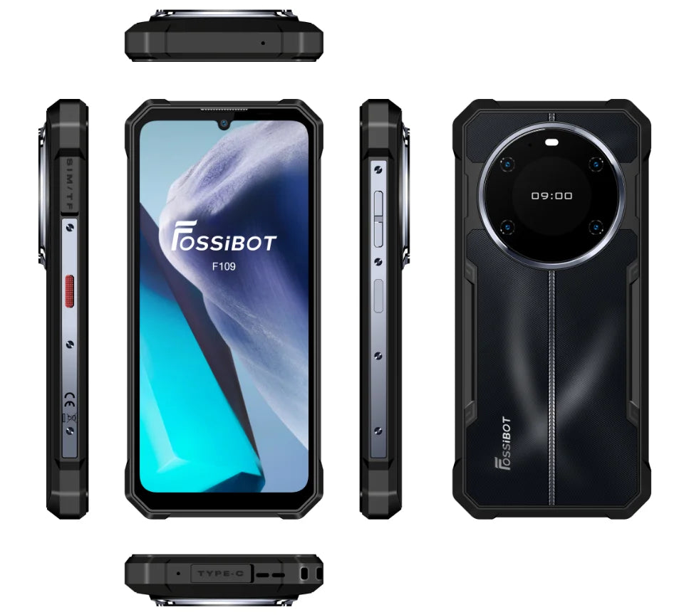 Fossibot F109 5G Rugged Phone 6.745" Android 14 8GB+256GB Mobile Phone 10600mAh 64MP NFC Smartphone