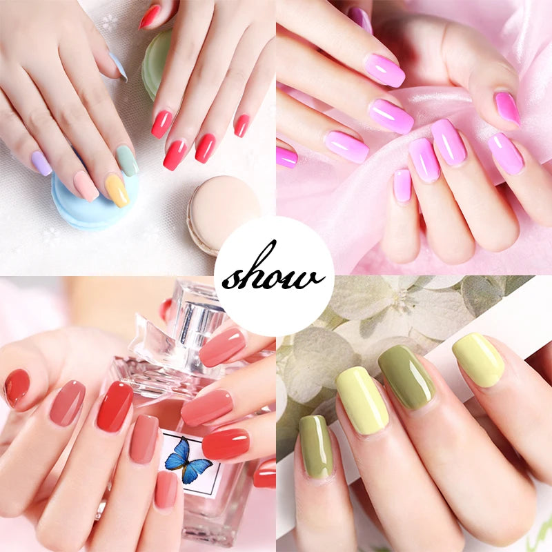 Gel Varnish Kit Professional Nail Gel Set With Nail Lamp Soak Off Nail Gel Polish Kit  Base Coat And Top Coat Manicure Tools Kit