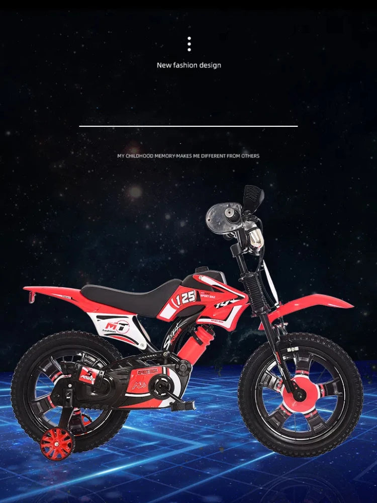 Children's Simulation Motorcycle Bicycle 12 Inch 14 Inch 16 Inch Children's Bicycle Comfortable And Safe Baby Walker Bicycle