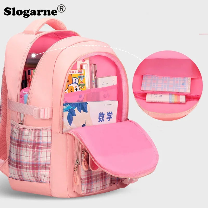 Primary School Schoolbag Bow Large Capacity Children's Schoolbag Shoulder Bag Girls Burden Reduction Spine Protection Backpacks