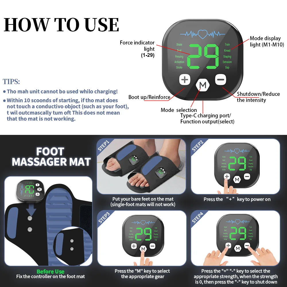 Relaxation Muscle Soreness Massager Deep Kneading Plantar Foot Shoe Massage Pad