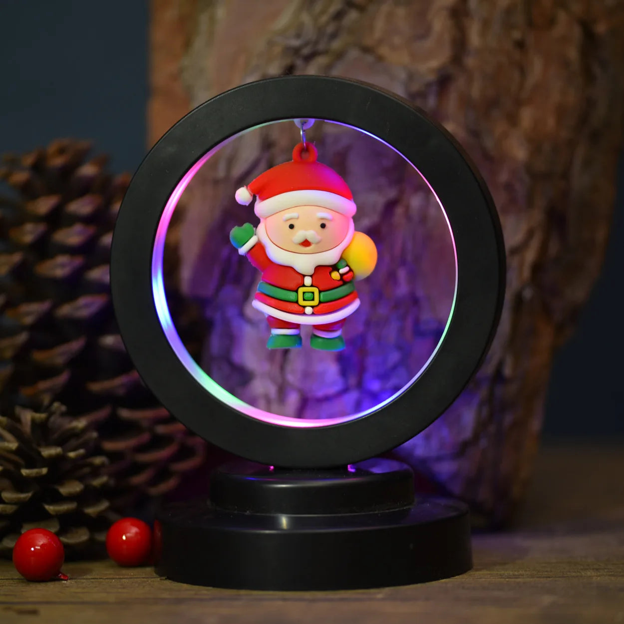 LED Christmas Music Popcorn House Xmas Decoration Scene Village Rotating Statue Christmas Home Desktop Decor Christmas Kid Gift