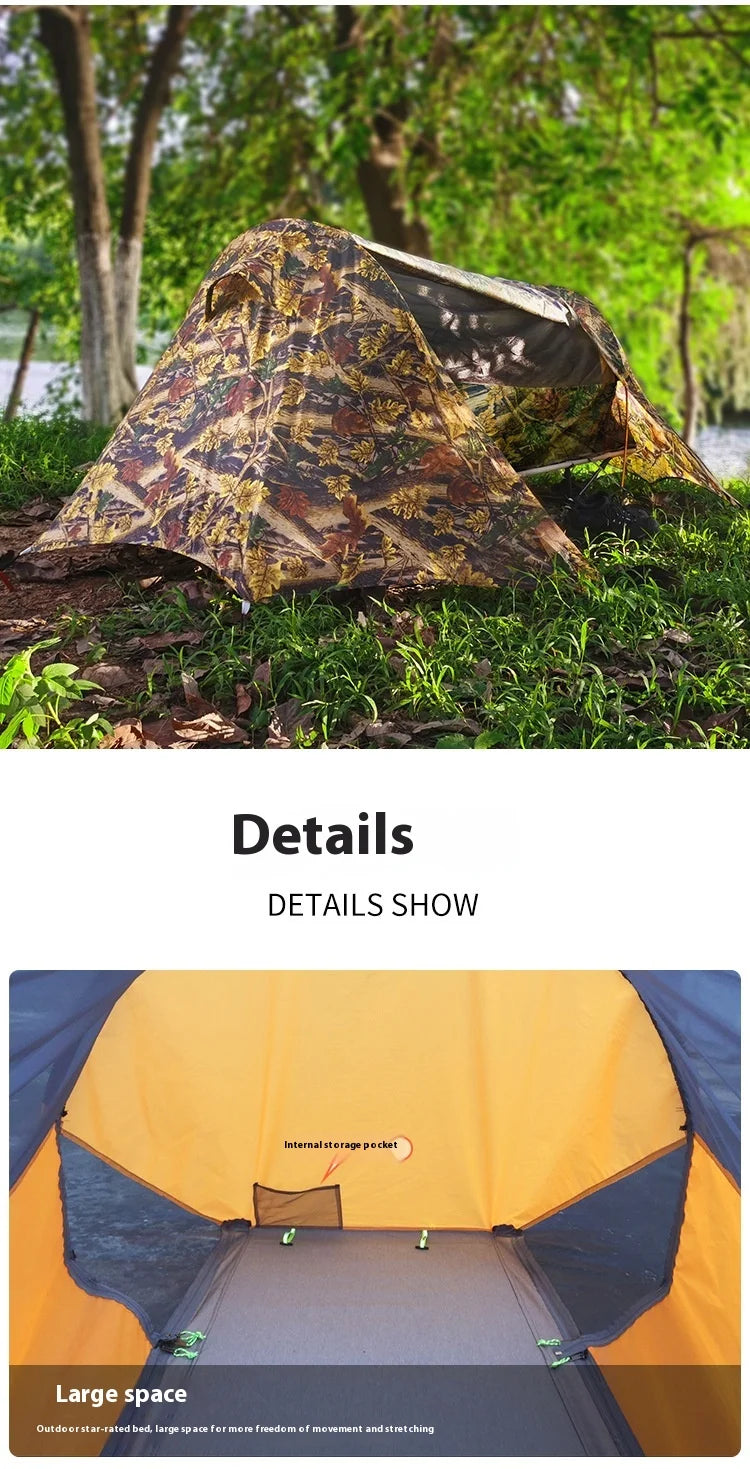 Tent Outdoor Camping Single Person Off-the-Ground Tent Integrated Folding Camp Bed Road Trip Fishing Camping Tent