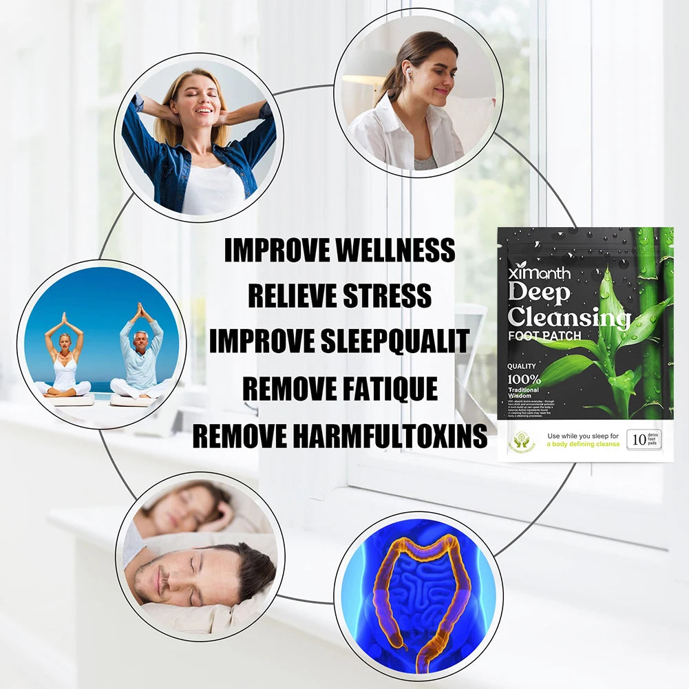 10-100PCS Detox Foot Patches Pads Pads Natural Herbal Wormwood Artemisia Argyi Feet Body Toxins Cleansing Relieve Stress Help Sl