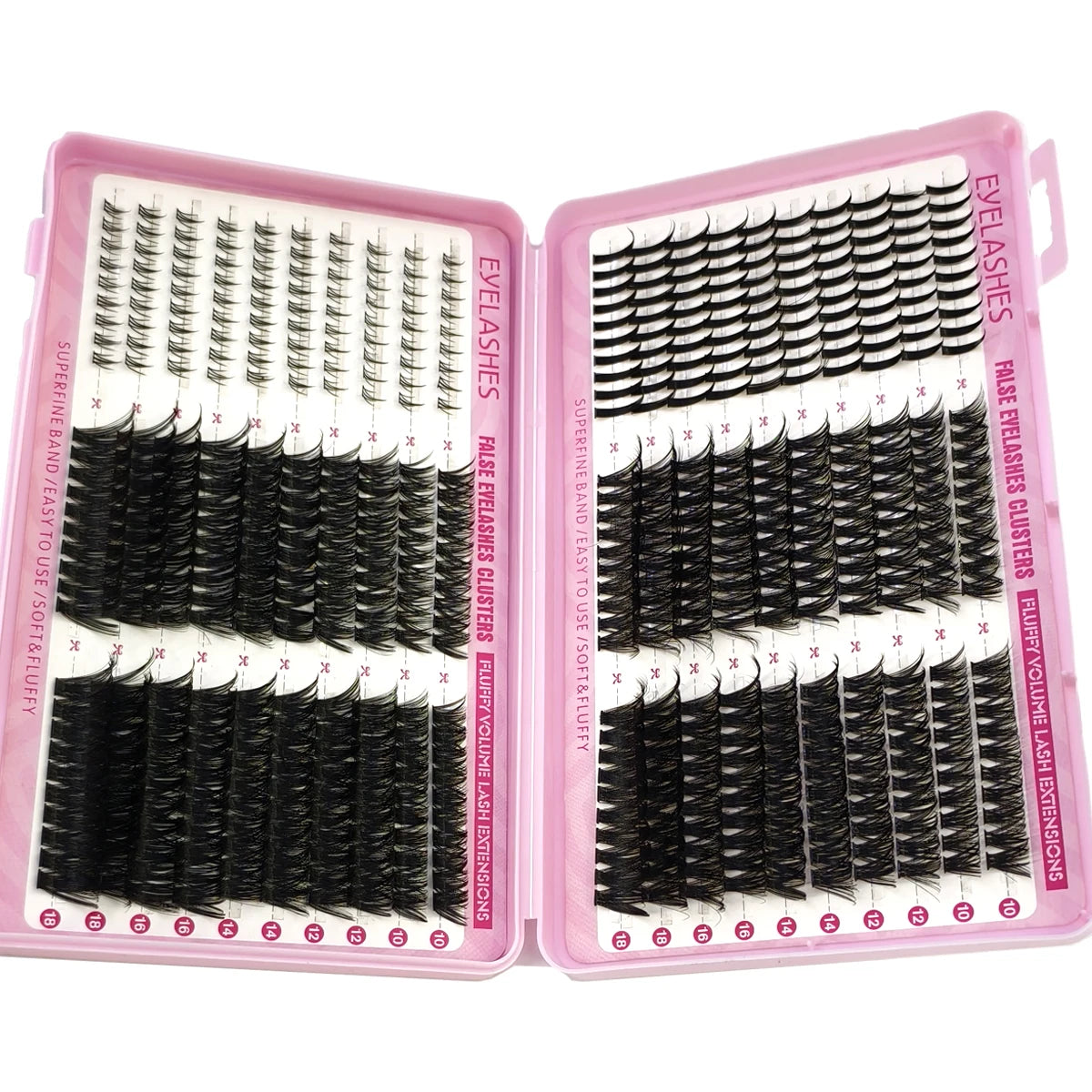 60row DIY Lash Extension Kit Clusters Individual Eyelashes Kit Mix Styles 10-18mm with Bond and Seal Eye Makeup Tool