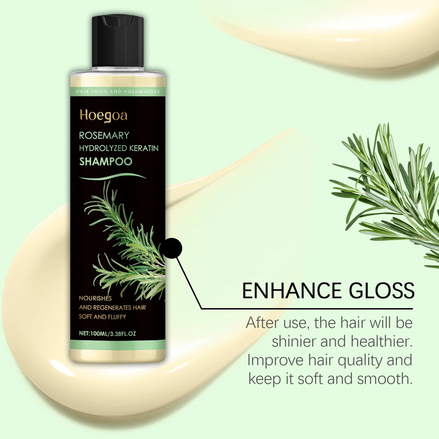 Rosemary Oil Hair Growth Shampoo Organic Thickening for Thinning Hair & Hair Loss Volumizing Natural Shampoo for Men and Women