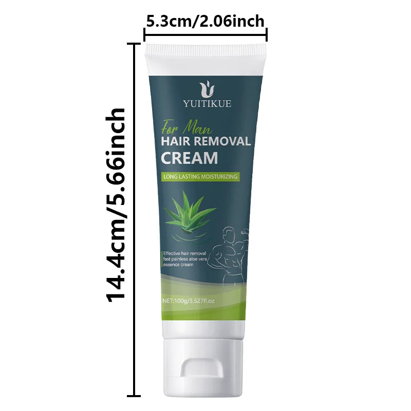 100g Men's Hair Removal Cream - Gentle and non-irritating, suitable for armpits, lips, arms, legs and intimate parts, effective