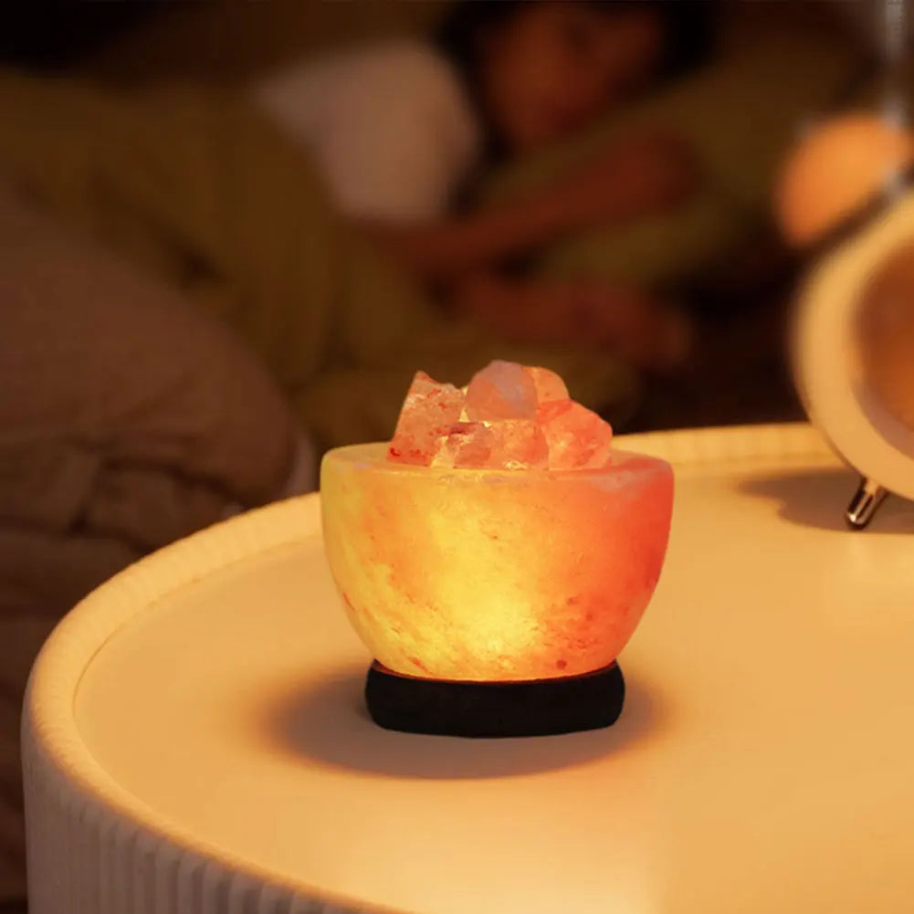 D5 Himalayan Salt Lamp Crystal Salt Rock Light with Base Crystal Salt Light LED Atmosphere Lamp Home Decor Bedroom Decoration