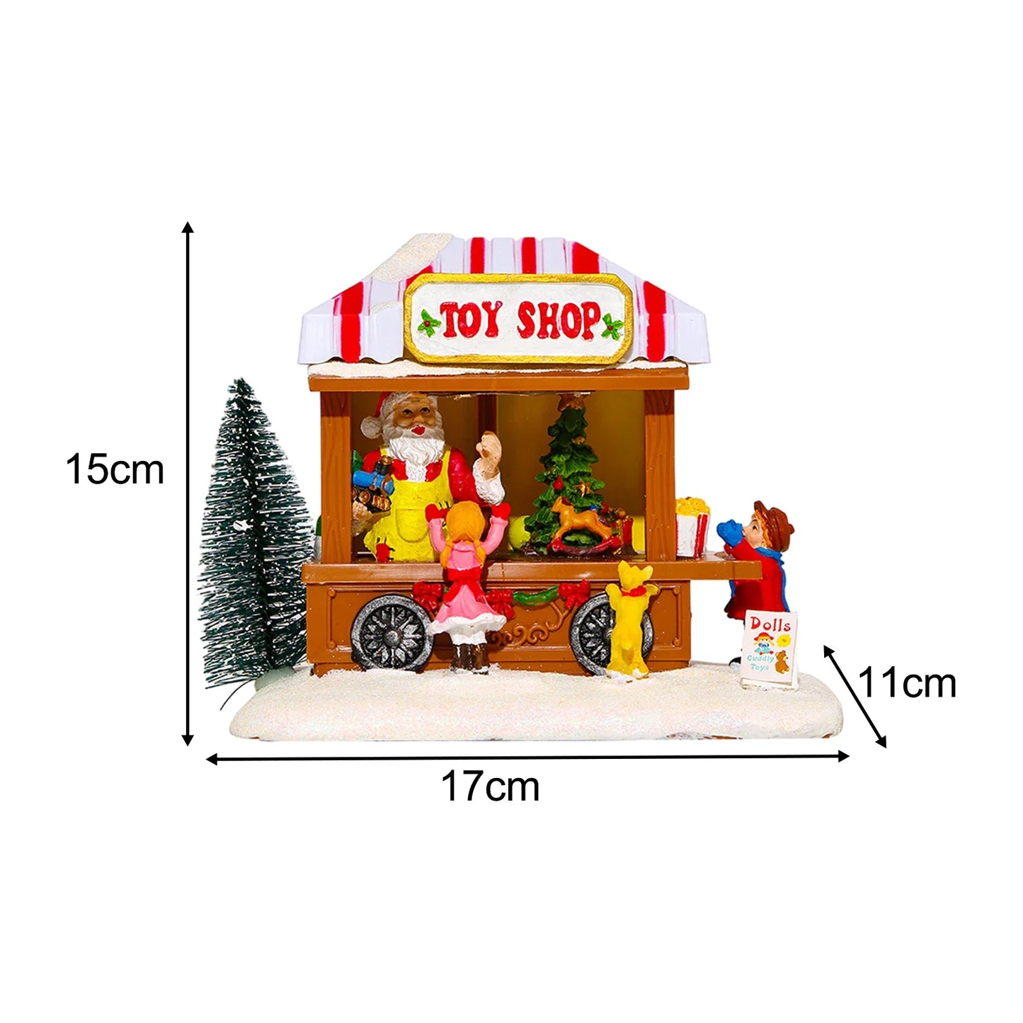 LED Christmas Music Popcorn House Xmas Decoration Scene Village Rotating Statue Christmas Home Desktop Decor Christmas Kid Gift
