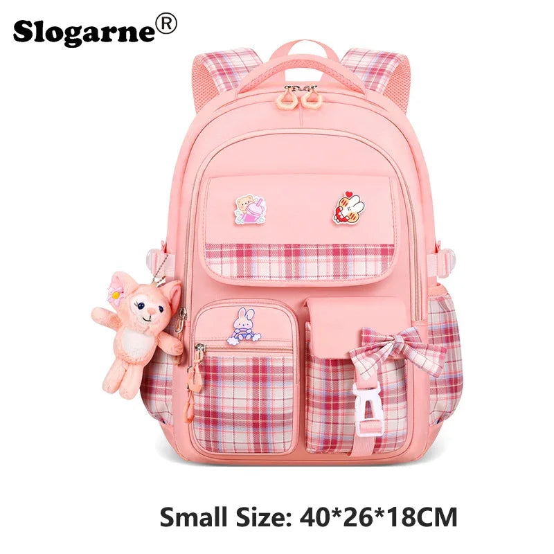 Primary School Schoolbag Bow Large Capacity Children's Schoolbag Shoulder Bag Girls Burden Reduction Spine Protection Backpacks