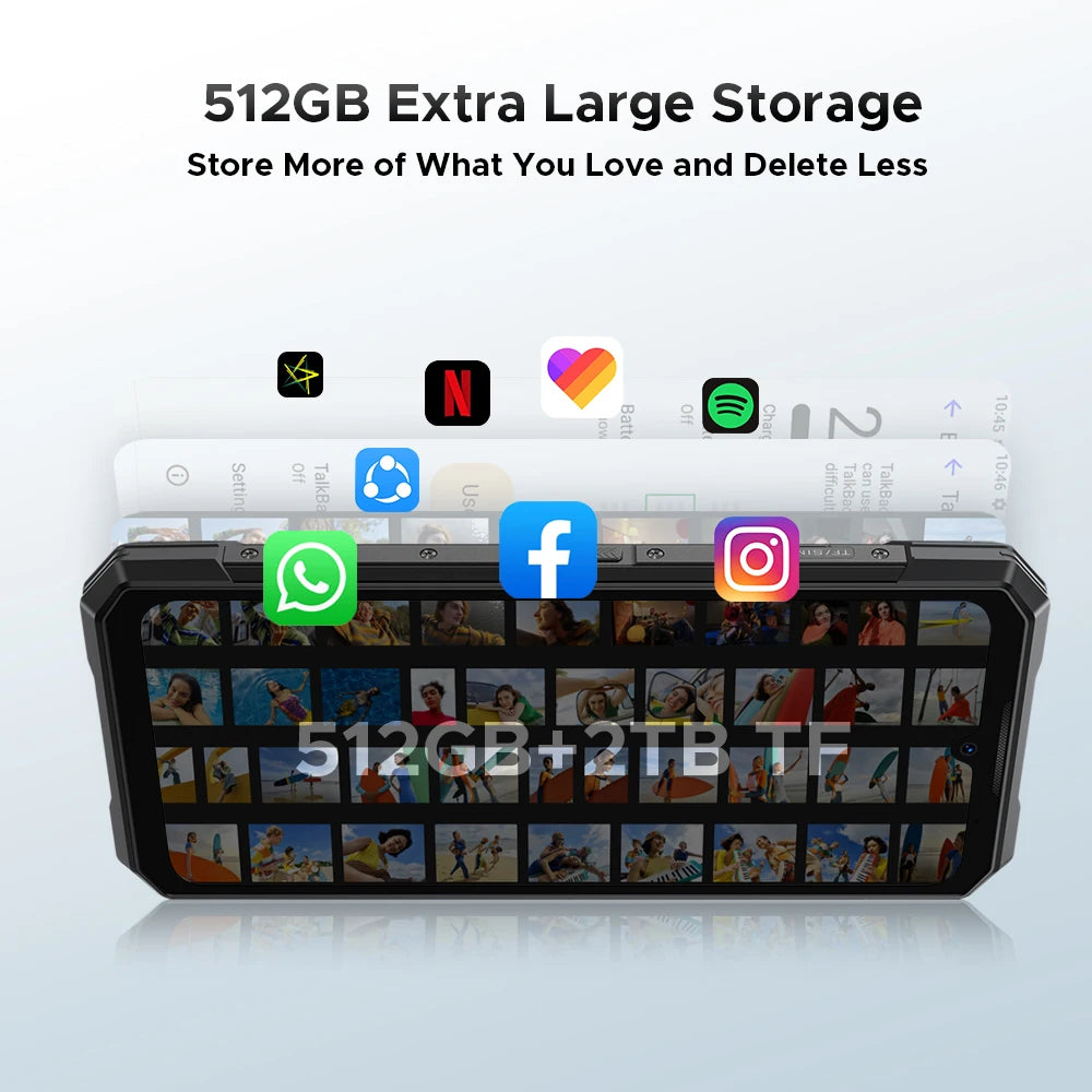 Global Version S200 Plus 5G Rugged Phone Dimensity 7300 12GB 512GB 6.72” FHD+ 120Hz IPS 100MP AI Camera 10100mAh Battery NFC