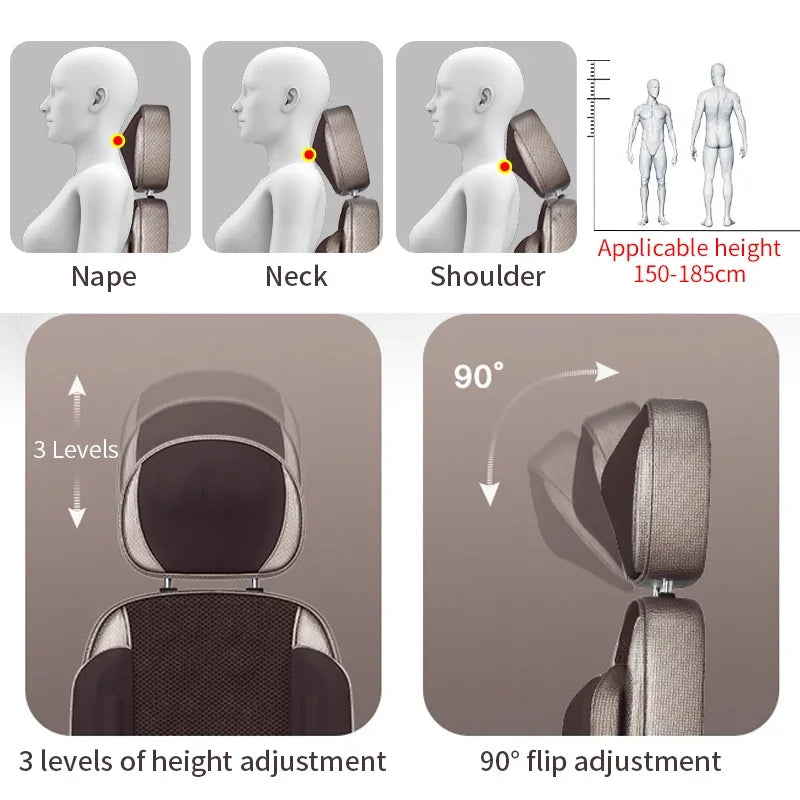 Upgrade Electric Massage Chair Full Body Kneading Neck Back Waist Leg Infrared Heating Vibration Shiatsu Cushion Seat Relaxation