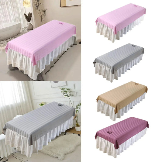 Salon Sheet Comfortable Reusable Beauty Supplies Protector Beauty Bed Cover with Face Hole for Salon Beauty Hotel Indoor SPA