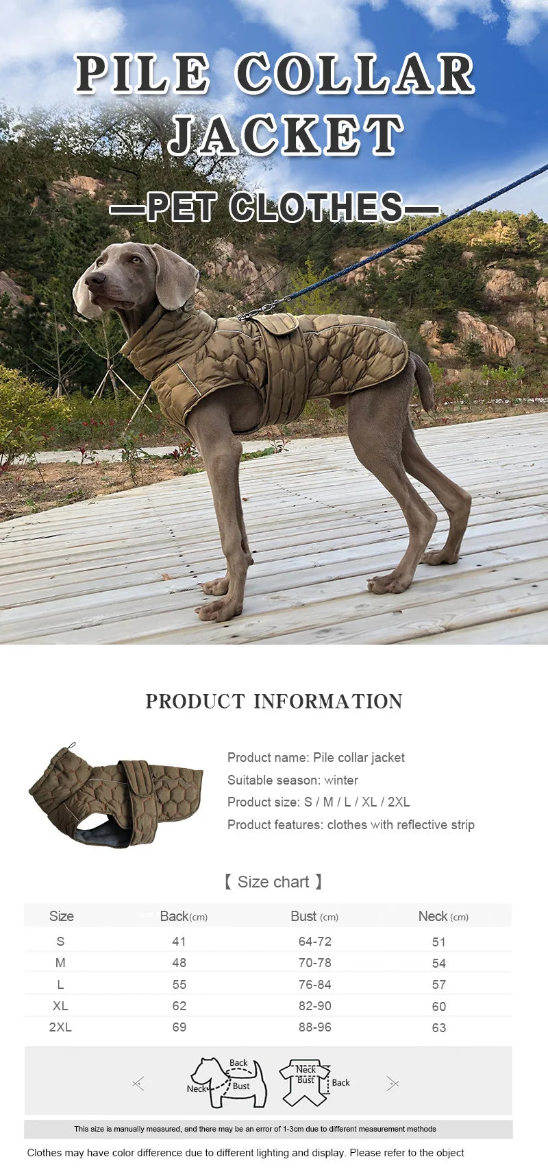 Winter Dog Clothes for Large Breed Reflective Snowsuit Big Dog Jacket with Fleece Lining Warm Coat for Whippet Greyhound Pet