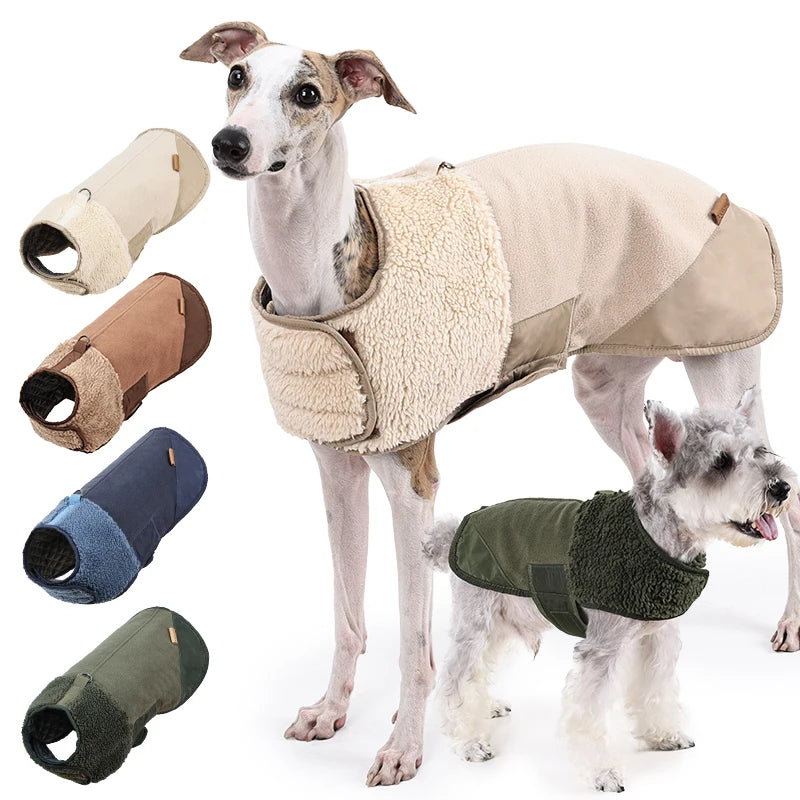 Winter Dogs Clothes Outdoor Cold Proof Warm Dog Jacket With Fleece Cotton Lining Double Sided Wearable Vest Puppy Clothing Coats